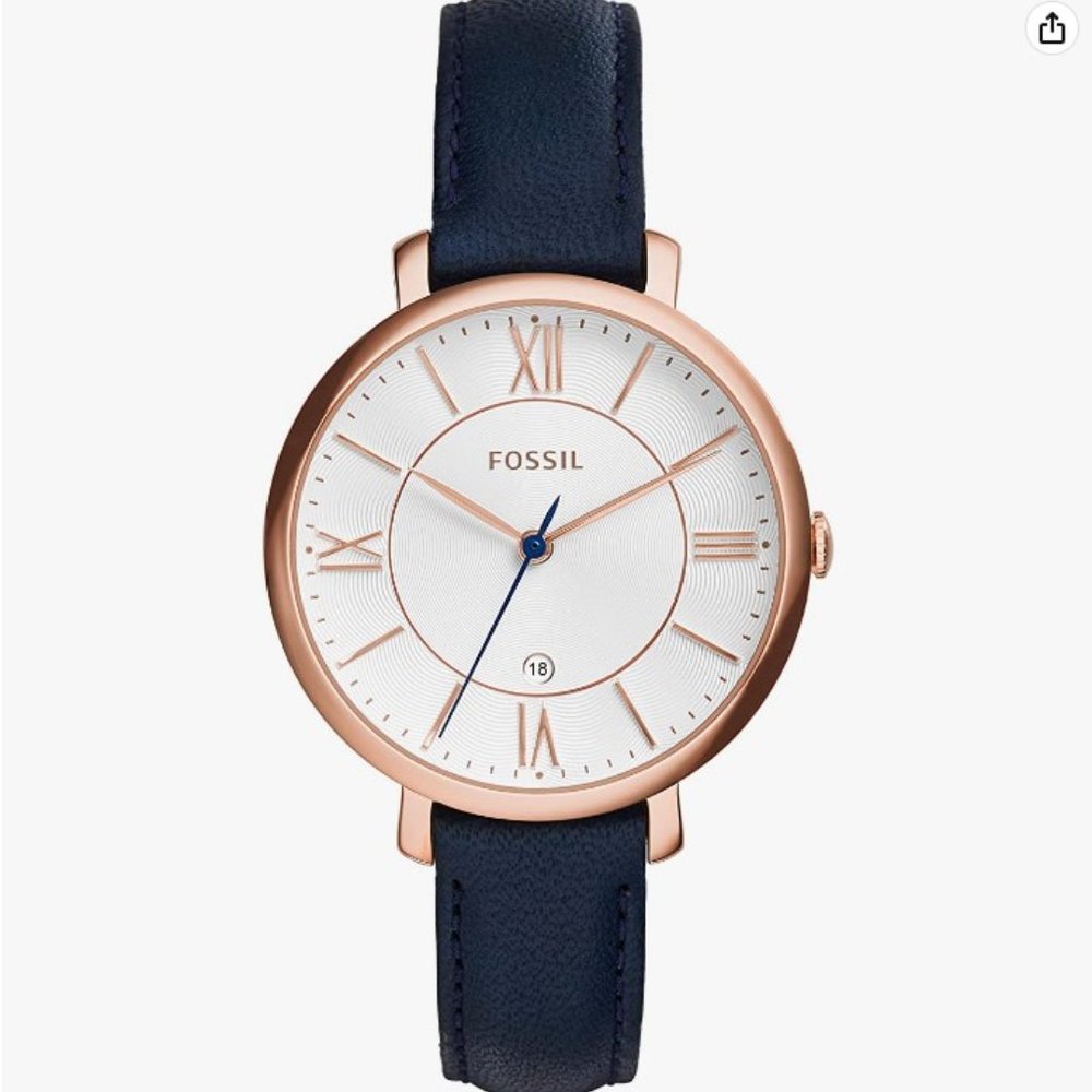 Fossil Jacqueline Navy Leather Watch